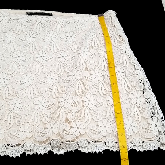 Zara Woman Laced cream beige mini Skirt. L - Picture 10 of 10